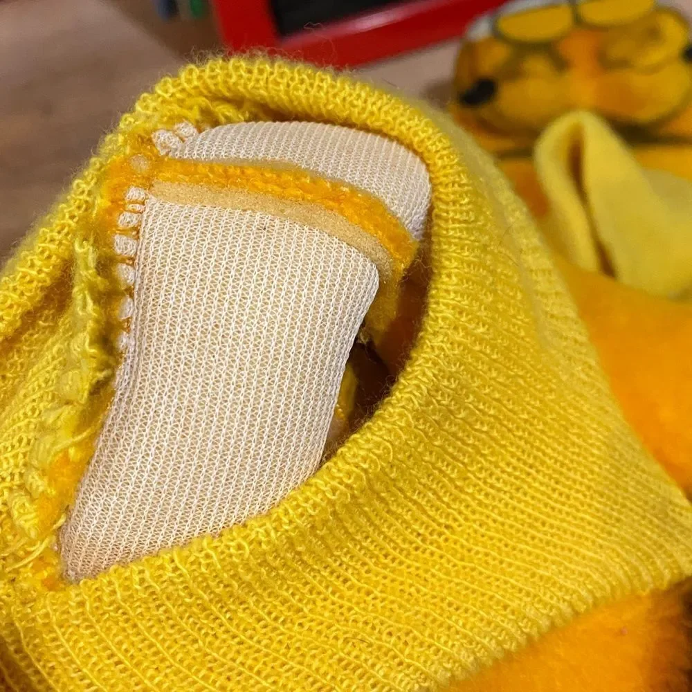 Vintage Garfield Plush House Shoes Slippers 1980s Youth Size 2-3 Cartoon Cat
